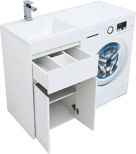 Тумба с раковиной Aquanet Токио 110 L белый (напольная, 1 ящик, 2 дверцы) 00237744 + 00235497 Тумба с раковиной Aquanet Токио 110 L белый (напольная, 1 ящик, 2 дверцы) 00237744 + 00235497