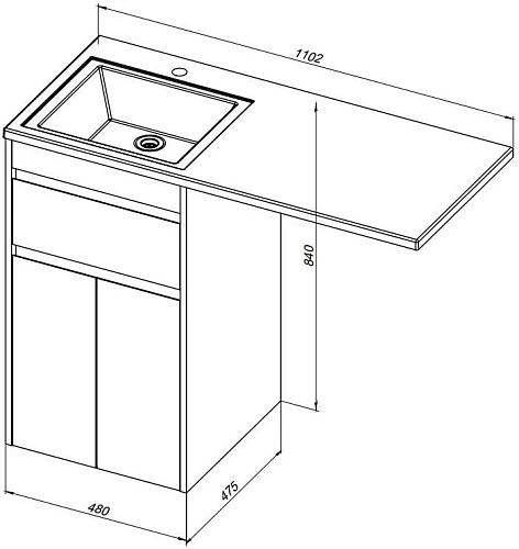 Тумба с раковиной Aquanet Токио 110 L белый (напольная, 1 ящик, 2 дверцы) 00237744 + 00235497 Тумба с раковиной Aquanet Токио 110 L белый (напольная, 1 ящик, 2 дверцы) 00237744 + 00235497
