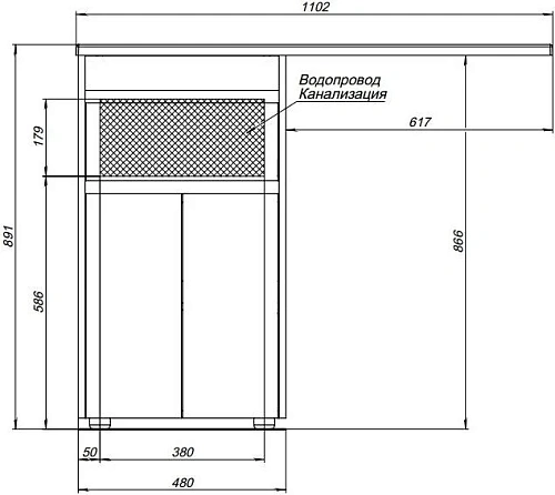 Тумба с раковиной Aquanet Токио 110 L белый (напольная, 1 ящик, 2 дверцы) 00237744 + 00235497 Тумба с раковиной Aquanet Токио 110 L белый (напольная, 1 ящик, 2 дверцы) 00237744 + 00235497