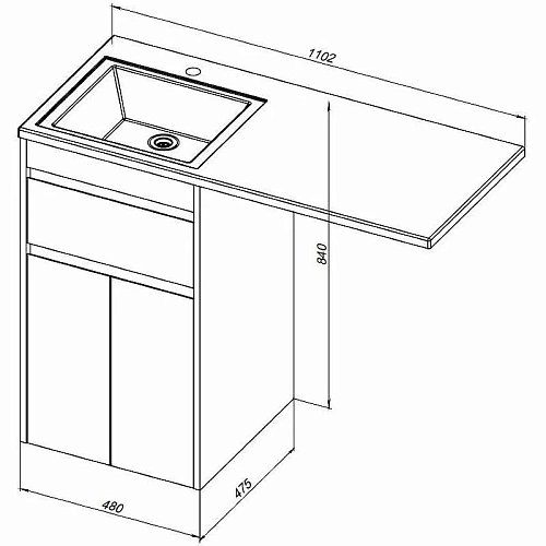 Тумба с раковиной Aquanet Токио 110 L белый (напольная, 1 ящик, 2 дверцы) 00239204 Тумба с раковиной Aquanet Токио 110 L белый (напольная, 1 ящик, 2 дверцы) 00239204