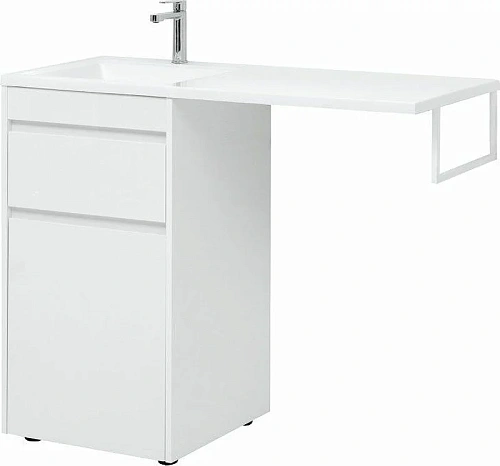 Тумба с раковиной Aquanet Токио 110 L белый (напольная, 1 ящик) 00239289 + 00235497 Тумба с раковиной Aquanet Токио 110 L белый (напольная, 1 ящик) 00239289 + 00235497