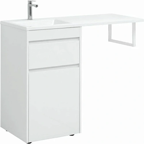 Тумба с раковиной Aquanet Токио 110 L белый (напольная, 1 ящик) 00239289 + 00235497 Тумба с раковиной Aquanet Токио 110 L белый (напольная, 1 ящик) 00239289 + 00235497