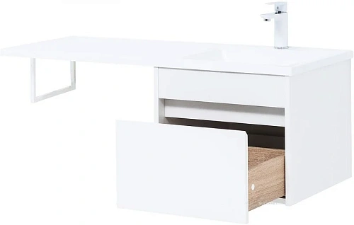 Тумба с раковиной Aquanet Токио 110 L белый (подвесная, 1 ящик) 00236915 + 00235497 Тумба с раковиной Aquanet Токио 110 L белый (подвесная, 1 ящик) 00236915 + 00235497