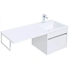 Тумба с раковиной Aquanet Токио 110 L белый (подвесная, 1 ящик) 00236915 + 00235497