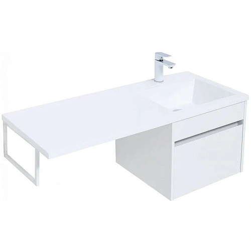 Тумба с раковиной Aquanet Токио 110 L белый (подвесная, 1 ящик) 00236915 + 00235497 Тумба с раковиной Aquanet Токио 110 L белый (подвесная, 1 ящик) 00236915 + 00235497