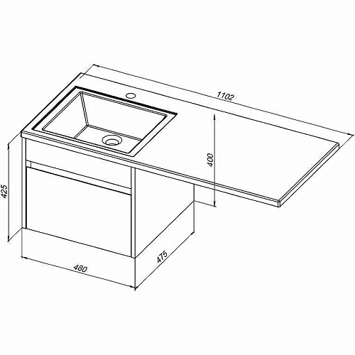 Тумба с раковиной Aquanet Токио 110 L белый (подвесная, 1 ящик) 00239208 Тумба с раковиной Aquanet Токио 110 L белый (подвесная, 1 ящик) 00239208