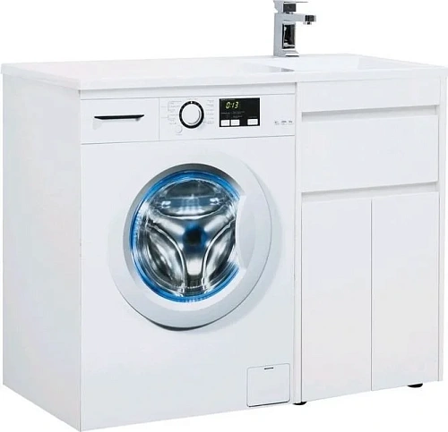 Тумба с раковиной Aquanet Токио 110 R белый (напольная, 1 ящик, 2 дверцы) 00237744 + 00235498 Тумба с раковиной Aquanet Токио 110 R белый (напольная, 1 ящик, 2 дверцы) 00237744 + 00235498