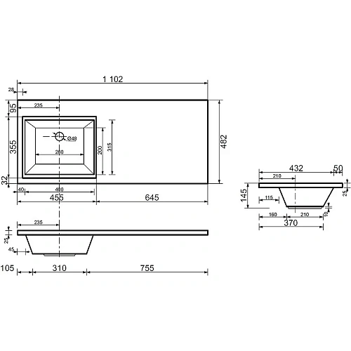 Тумба с раковиной Aquanet Токио 110 R белый (напольная, 1 ящик, 2 дверцы) 00239207 Тумба с раковиной Aquanet Токио 110 R белый (напольная, 1 ящик, 2 дверцы) 00239207