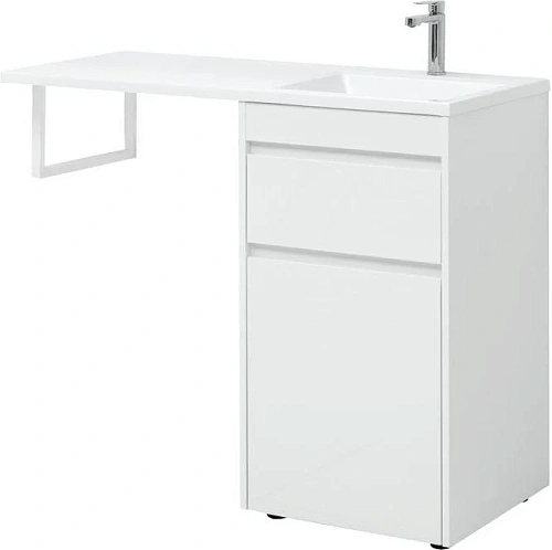 Тумба с раковиной Aquanet Токио 110 R белый (напольная, 1 ящик) 00239289 + 00235498 Тумба с раковиной Aquanet Токио 110 R белый (напольная, 1 ящик) 00239289 + 00235498