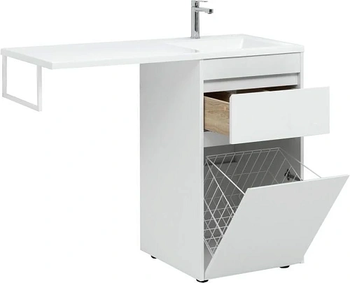 Тумба с раковиной Aquanet Токио 110 R белый (напольная, 1 ящик) 00239289 + 00235498 Тумба с раковиной Aquanet Токио 110 R белый (напольная, 1 ящик) 00239289 + 00235498