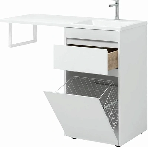 Тумба с раковиной Aquanet Токио 110 R белый (напольная, 1 ящик) 00239299 Тумба с раковиной Aquanet Токио 110 R белый (напольная, 1 ящик) 00239299