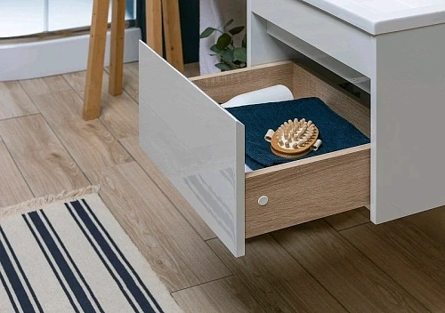 Тумба с раковиной Aquanet Токио 110 R белый (подвесная, 1 ящик) 00239209 Тумба с раковиной Aquanet Токио 110 R белый (подвесная, 1 ящик) 00239209