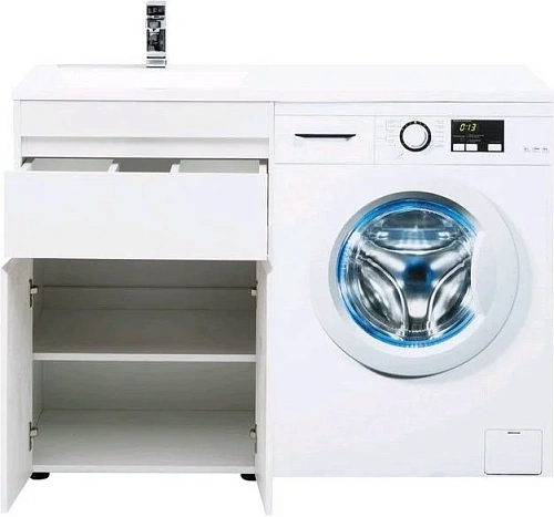 Тумба с раковиной Aquanet Токио 120 L белый (напольная, 1 ящик, 2 дверцы) 00237745 + 00235499 Тумба с раковиной Aquanet Токио 120 L белый (напольная, 1 ящик, 2 дверцы) 00237745 + 00235499