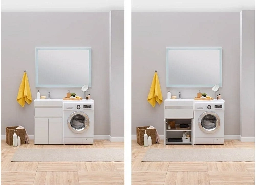 Тумба с раковиной Aquanet Токио 120 L белый (напольная, 1 ящик, 2 дверцы) 00237745 + 00235499 Тумба с раковиной Aquanet Токио 120 L белый (напольная, 1 ящик, 2 дверцы) 00237745 + 00235499