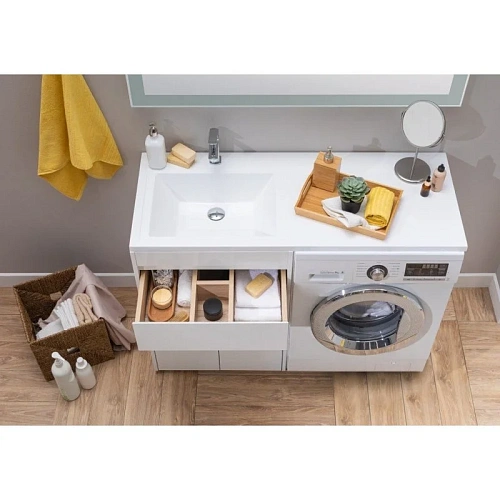 Тумба с раковиной Aquanet Токио 120 L белый (напольная, 1 ящик, 2 дверцы) 00239211 Тумба с раковиной Aquanet Токио 120 L белый (напольная, 1 ящик, 2 дверцы) 00239211