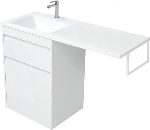 Тумба с раковиной Aquanet Токио 120 L белый (напольная, 1 ящик) 00239290 + 00235499 Тумба с раковиной Aquanet Токио 120 L белый (напольная, 1 ящик) 00239290 + 00235499