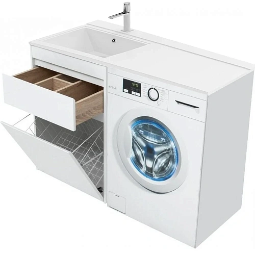 Тумба с раковиной Aquanet Токио 120 L белый (напольная, 1 ящик) 00239300 Тумба с раковиной Aquanet Токио 120 L белый (напольная, 1 ящик) 00239300