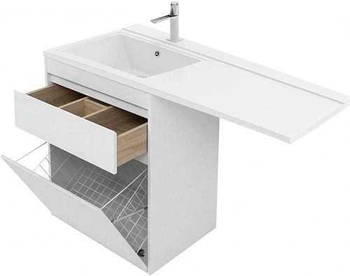 Тумба с раковиной Aquanet Токио 120 L белый (напольная, 1 ящик) 00239300 Тумба с раковиной Aquanet Токио 120 L белый (напольная, 1 ящик) 00239300