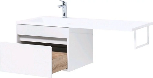 Тумба с раковиной Aquanet Токио 120 L белый (подвесная, 1 ящик) 00236916 + 00235499 Тумба с раковиной Aquanet Токио 120 L белый (подвесная, 1 ящик) 00236916 + 00235499