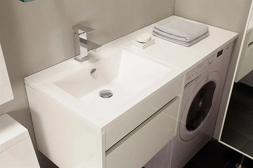 Тумба с раковиной Aquanet Токио 120 L белый (подвесная, 1 ящик) 00239212 Тумба с раковиной Aquanet Токио 120 L белый (подвесная, 1 ящик) 00239212