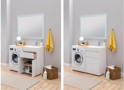 Тумба с раковиной Aquanet Токио 120 R белый (напольная, 1 ящик, 2 дверцы) 00237745 + 00235500 Тумба с раковиной Aquanet Токио 120 R белый (напольная, 1 ящик, 2 дверцы) 00237745 + 00235500