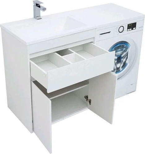 Тумба с раковиной Aquanet Токио 130 L белый (напольная, 1 ящик, 2 дверцы) 00237746 + 00235501 Тумба с раковиной Aquanet Токио 130 L белый (напольная, 1 ящик, 2 дверцы) 00237746 + 00235501