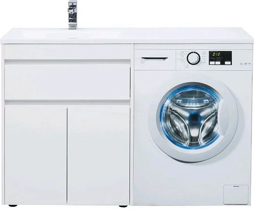 Тумба с раковиной Aquanet Токио 130 L белый (напольная, 1 ящик, 2 дверцы) 00237746 + 00235501 Тумба с раковиной Aquanet Токио 130 L белый (напольная, 1 ящик, 2 дверцы) 00237746 + 00235501