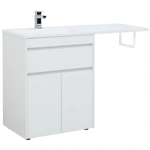 Тумба с раковиной Aquanet Токио 130 L белый (напольная, 1 ящик, 2 дверцы) 00237746 + 00235501 Тумба с раковиной Aquanet Токио 130 L белый (напольная, 1 ящик, 2 дверцы) 00237746 + 00235501