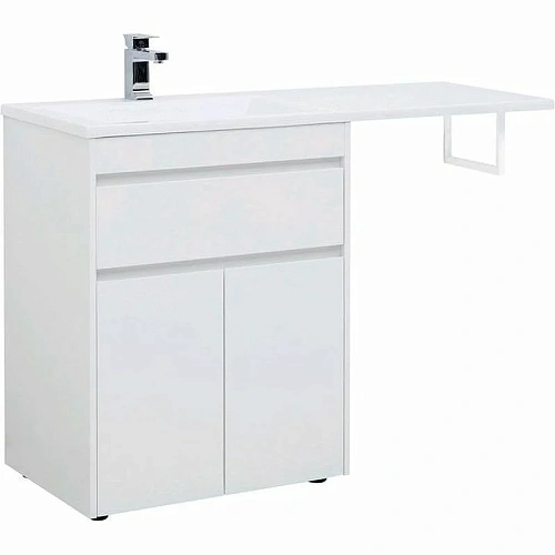 Тумба с раковиной Aquanet Токио 130 L белый (напольная, 1 ящик, 2 дверцы) 00239215 Тумба с раковиной Aquanet Токио 130 L белый (напольная, 1 ящик, 2 дверцы) 00239215