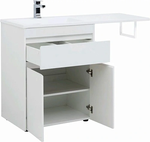 Тумба с раковиной Aquanet Токио 130 L белый (напольная, 1 ящик, 2 дверцы) 00239215 Тумба с раковиной Aquanet Токио 130 L белый (напольная, 1 ящик, 2 дверцы) 00239215