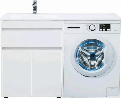 Тумба с раковиной Aquanet Токио 130 L белый (напольная, 1 ящик, 2 дверцы) 00239215 Тумба с раковиной Aquanet Токио 130 L белый (напольная, 1 ящик, 2 дверцы) 00239215