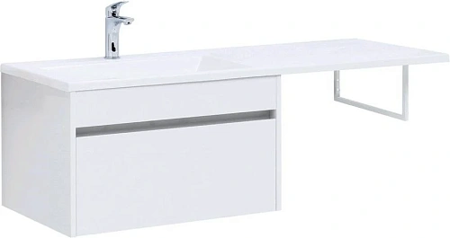 Тумба с раковиной Aquanet Токио 130 L белый (подвесная, 1 ящик) 00236917 + 00235501 Тумба с раковиной Aquanet Токио 130 L белый (подвесная, 1 ящик) 00236917 + 00235501