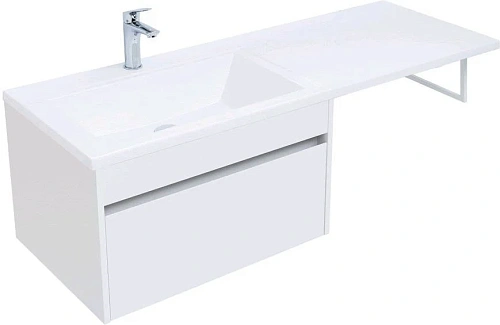 Тумба с раковиной Aquanet Токио 130 L белый (подвесная, 1 ящик) 00236917 + 00235501 Тумба с раковиной Aquanet Токио 130 L белый (подвесная, 1 ящик) 00236917 + 00235501