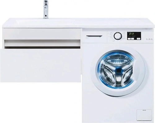 Тумба с раковиной Aquanet Токио 130 L белый (подвесная, 1 ящик) 00236917 + 00235501 Тумба с раковиной Aquanet Токио 130 L белый (подвесная, 1 ящик) 00236917 + 00235501