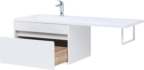 Тумба с раковиной Aquanet Токио 130 L белый (подвесная, 1 ящик) 00236917 + 00235501 Тумба с раковиной Aquanet Токио 130 L белый (подвесная, 1 ящик) 00236917 + 00235501