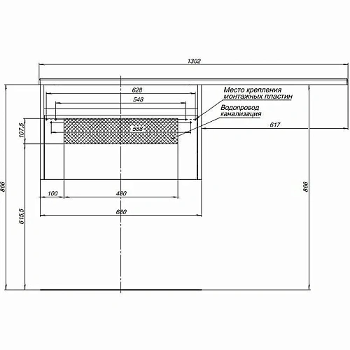 Тумба с раковиной Aquanet Токио 130 L белый (подвесная, 1 ящик) 00239217 Тумба с раковиной Aquanet Токио 130 L белый (подвесная, 1 ящик) 00239217