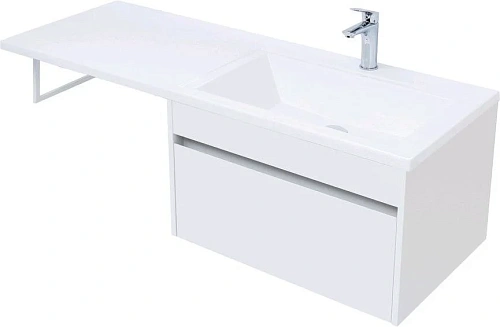 Тумба с раковиной Aquanet Токио 130 R белый (подвесная, 1 ящик) 00236917 + 00235502 Тумба с раковиной Aquanet Токио 130 R белый (подвесная, 1 ящик) 00236917 + 00235502