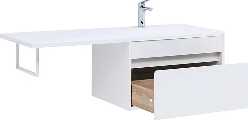 Тумба с раковиной Aquanet Токио 130 R белый (подвесная, 1 ящик) 00236917 + 00235502 Тумба с раковиной Aquanet Токио 130 R белый (подвесная, 1 ящик) 00236917 + 00235502