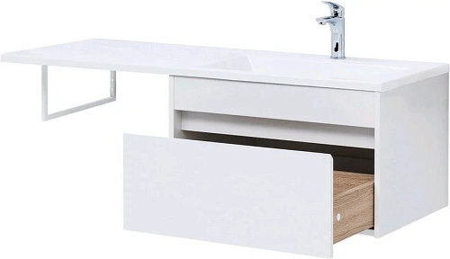 Тумба с раковиной Aquanet Токио 130 R белый (подвесная, 1 ящик) 00236917 + 00235502 Тумба с раковиной Aquanet Токио 130 R белый (подвесная, 1 ящик) 00236917 + 00235502