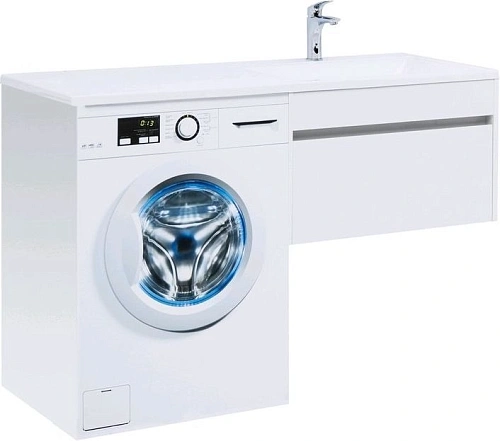 Тумба с раковиной Aquanet Токио 130 R белый (подвесная, 1 ящик) 00236917 + 00235502 Тумба с раковиной Aquanet Токио 130 R белый (подвесная, 1 ящик) 00236917 + 00235502