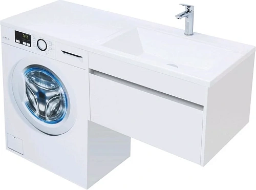 Тумба с раковиной Aquanet Токио 130 R белый (подвесная, 1 ящик) 00236917 + 00235502 Тумба с раковиной Aquanet Токио 130 R белый (подвесная, 1 ящик) 00236917 + 00235502