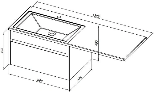 Тумба с раковиной Aquanet Токио 130 R белый (подвесная, 1 ящик) 00236917 + 00235502 Тумба с раковиной Aquanet Токио 130 R белый (подвесная, 1 ящик) 00236917 + 00235502