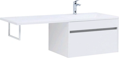 Тумба с раковиной Aquanet Токио 130 R белый (подвесная, 1 ящик) 00236917 + 00235502 Тумба с раковиной Aquanet Токио 130 R белый (подвесная, 1 ящик) 00236917 + 00235502