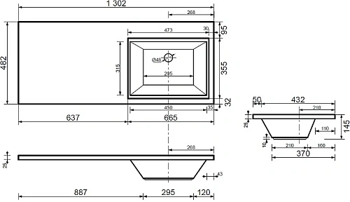 Тумба с раковиной Aquanet Токио 130 R белый (подвесная, 1 ящик) 00239218 Тумба с раковиной Aquanet Токио 130 R белый (подвесная, 1 ящик) 00239218