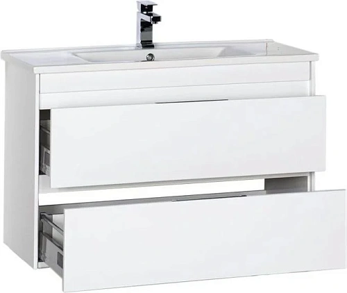 Тумба с раковиной Aquanet Тулон 100 белый 00183396+00182321 Тумба с раковиной Aquanet Тулон 100 белый 00183396+00182321