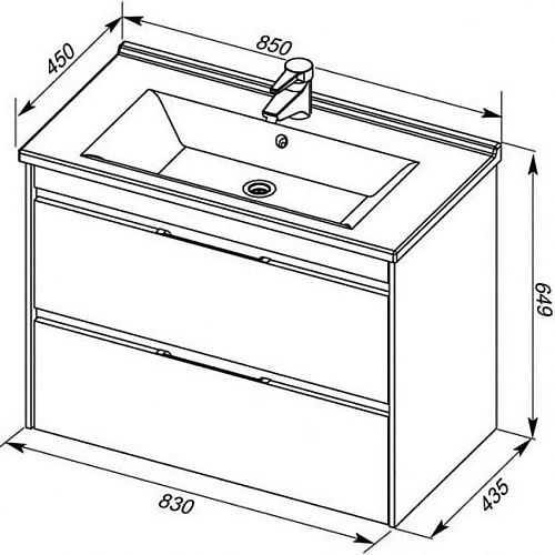 Тумба с раковиной Aquanet Тулон 85 белый 00182724+00182320 Тумба с раковиной Aquanet Тулон 85 белый 00182724+00182320