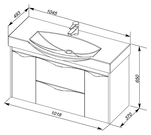 Тумба с раковиной Aquanet Франка 105 белый 00183055+00182330 Тумба с раковиной Aquanet Франка 105 белый 00183055+00182330