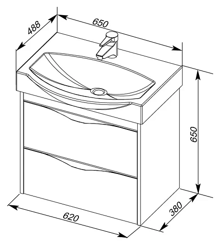 Тумба с раковиной Aquanet Франка 65 белый 00183051+00182328 Тумба с раковиной Aquanet Франка 65 белый 00183051+00182328