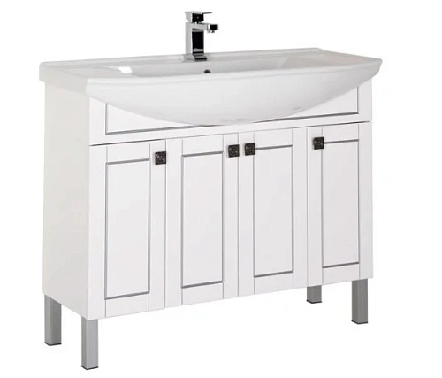 Тумба с раковиной Aquanet Честер 105 белый/серебро 00182630+00183609 Тумба с раковиной Aquanet Честер 105 белый/серебро 00182630+00183609