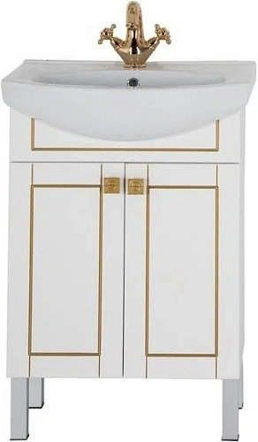 Тумба с раковиной Aquanet Честер 60 белый/золото 00186104+00182641 Тумба с раковиной Aquanet Честер 60 белый/золото 00186104+00182641